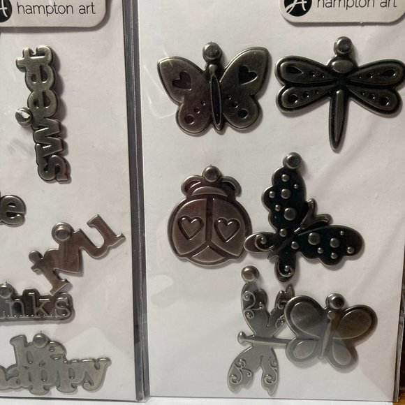 Metal Charms Paper Crafts Card Making Scrapbook Words Butterfly Bird Cupcake - Picture 4 of 10
